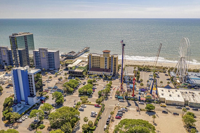 1200 N Ocean Blvd Unit 710, Myrtle Beach, SC 29577 - birds eye view of property with a view of the beach and a water view