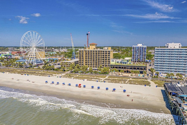 1200 N Ocean Blvd Unit 710, Myrtle Beach, SC 29577 - bird's eye view with a beach view and a water view