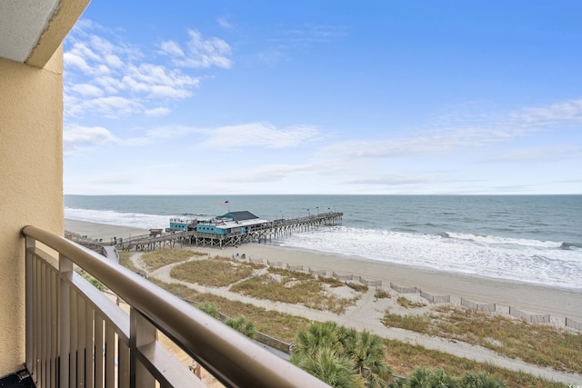1200 N Ocean Blvd Unit 710, Myrtle Beach, SC 29577 - property view of water featuring a beach view