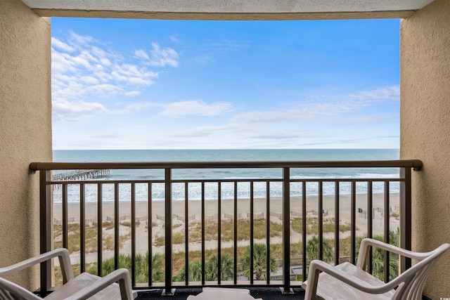 1200 N Ocean Blvd Unit 710, Myrtle Beach, SC 29577 - balcony featuring a view of the beach and a water view