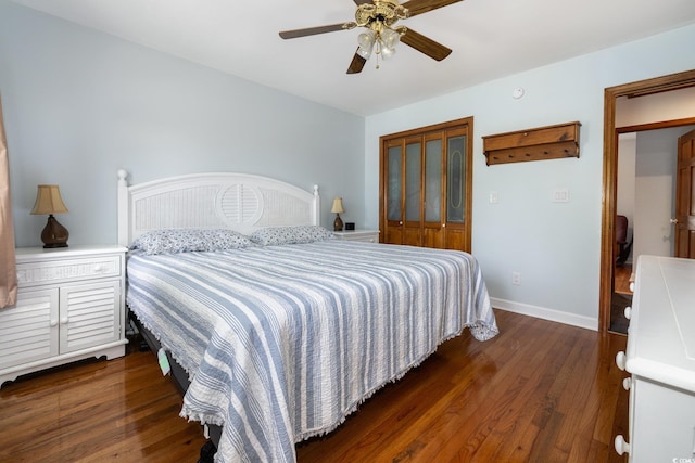 221 Lander Dr, Conway, SC 29526 - bedroom featuring wood finished floors, baseboards, and ceiling fan