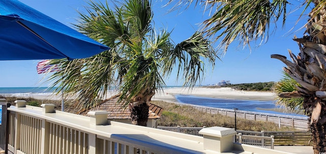 water view with a view of the beach
