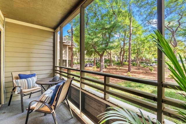 view of sunroom