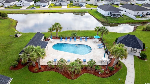 2090 Cross Gate Blvd Unit 202, Surfside Beach, SC 29575 - aerial view of residential area featuring a large body of water and a pool