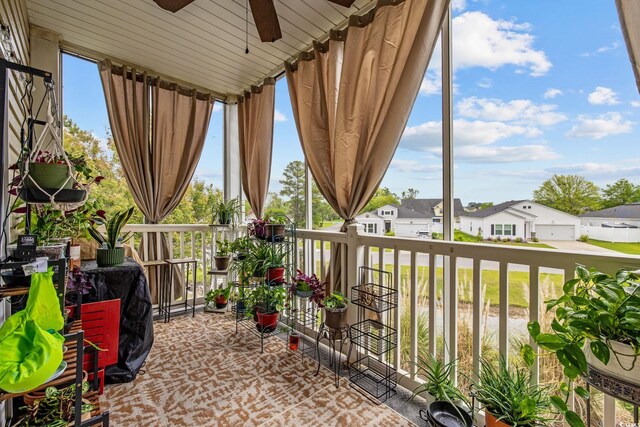 2090 Cross Gate Blvd Unit 202, Surfside Beach, SC 29575 - view of patio with ceiling fan and a residential view