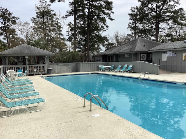 409 Salt Marsh Cir Unit 20C, Pawleys Island, SC 29585 - pool featuring fence, a gazebo, and a patio area