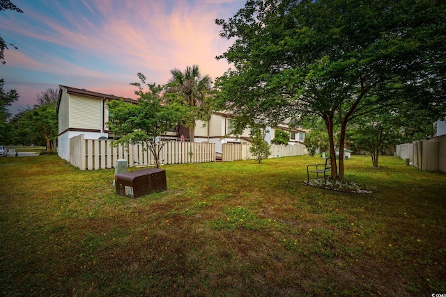 view of yard featuring fence