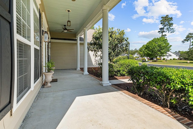 246 Laurel Bay Dr, Murrells Inlet, SC 29576 - view of patio with a ceiling fan and covered porch