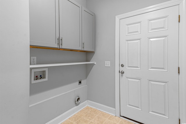 246 Laurel Bay Dr, Murrells Inlet, SC 29576 - laundry room with baseboards, hookup for an electric dryer, hookup for a washing machine, and cabinet space