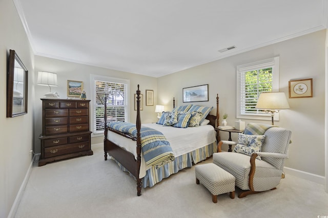 741 Tuckers Rd, Pawleys Island, SC 29585 - carpeted bedroom featuring multiple windows and crown molding