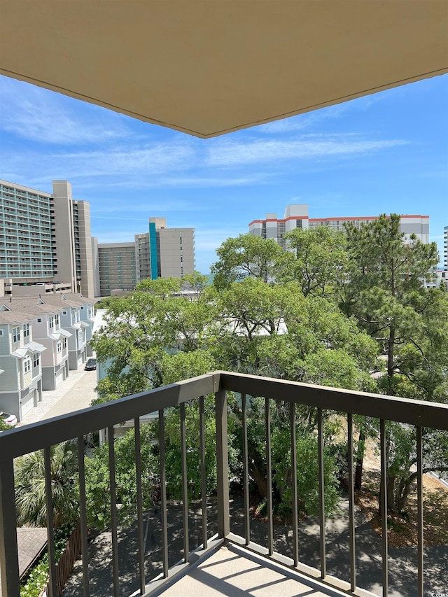 balcony with a view of city