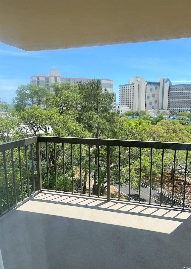 balcony with a view of city