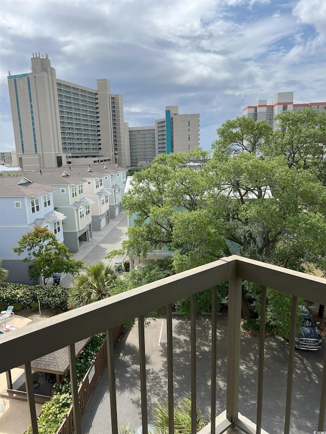 balcony with a view of city