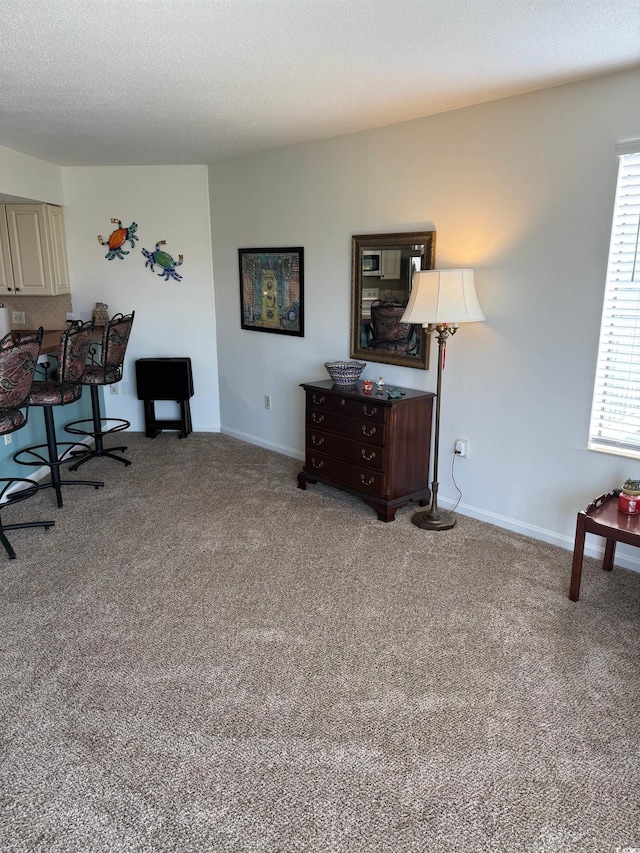 carpeted office space with baseboards