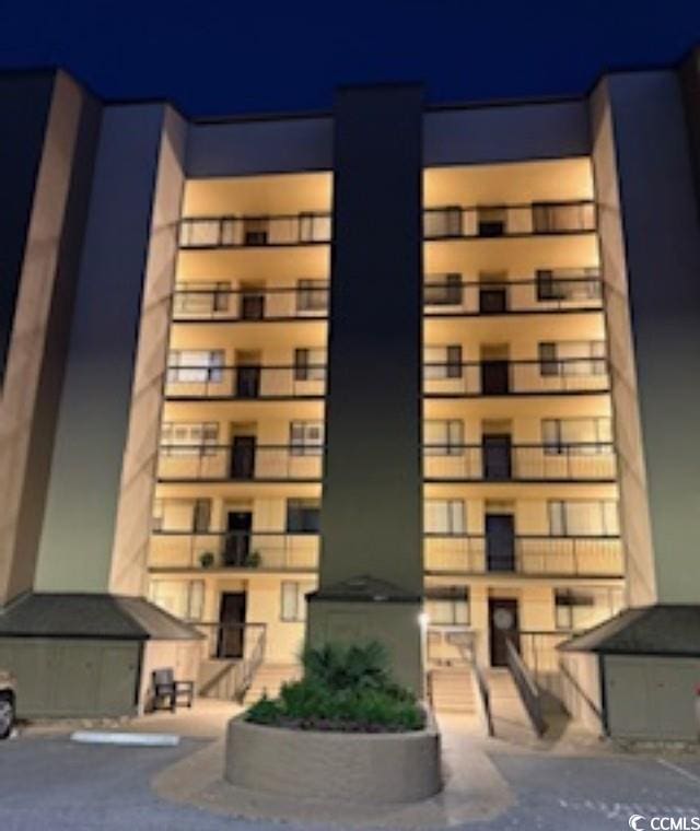 view of property at night