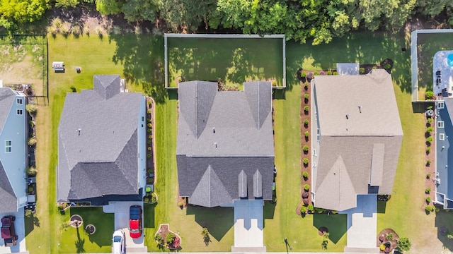 drone / aerial view with a residential view