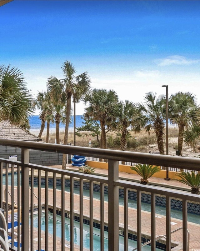 balcony with a community hot tub