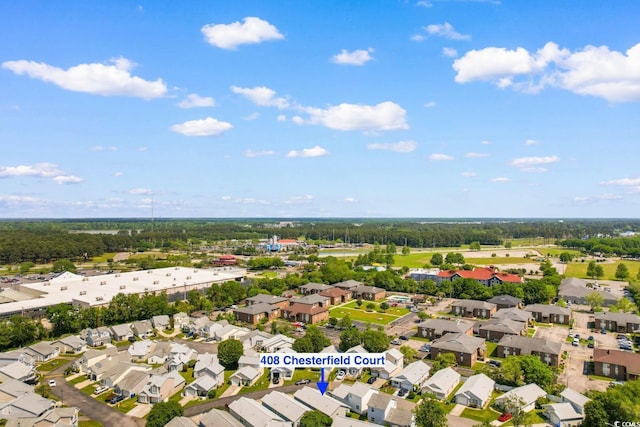 408 Chesterfield Ct, Myrtle Beach, SC 29577 - aerial perspective of suburban area with a tree filled landscape