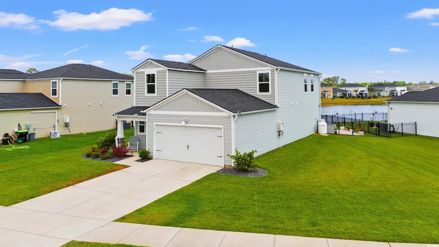 189 Timber Oaks Dr, Myrtle Beach, SC 29588 - view of front of home featuring concrete driveway, board and batten siding, a residential view, a garage, and a water view