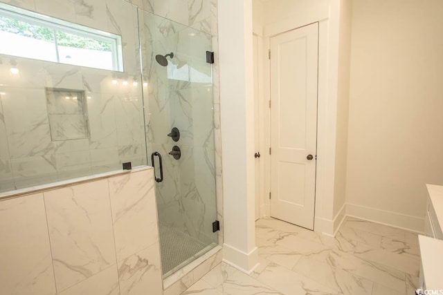 924 Morrall Dr, North Myrtle Beach, SC 29582 - bathroom with marble finish floors and a marble finish shower