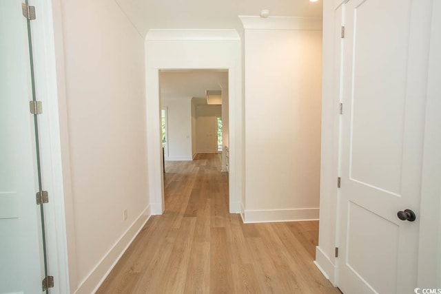 924 Morrall Dr, North Myrtle Beach, SC 29582 - hall with light wood-style flooring and crown molding
