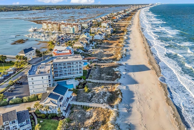 1581 S Waccamaw Dr Unit 302, Garden City Beach, SC 29576 - birds eye view of property with a water view and a view of the beach