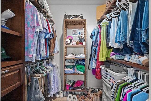 view of walk in closet