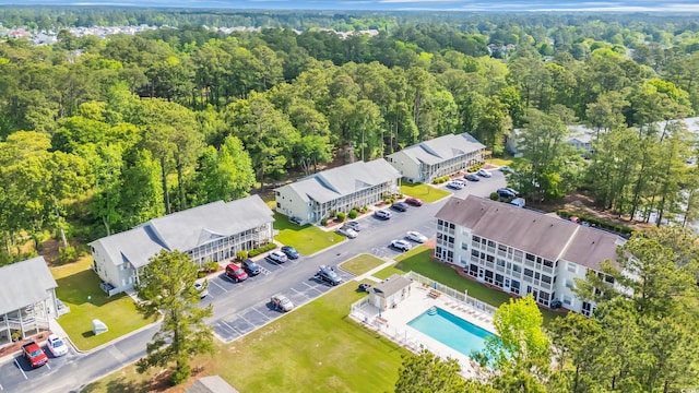 1260 White Tree Ln Unit F, Myrtle Beach, SC 29588 - birds eye view of property with a wooded view