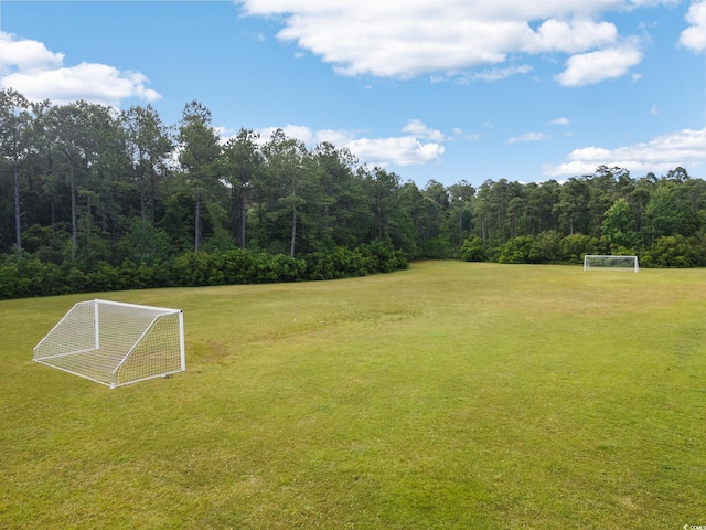 1097 Stoney Falls Blvd, Myrtle Beach, SC 29579 - view of yard featuring an area for sports and a wooded view