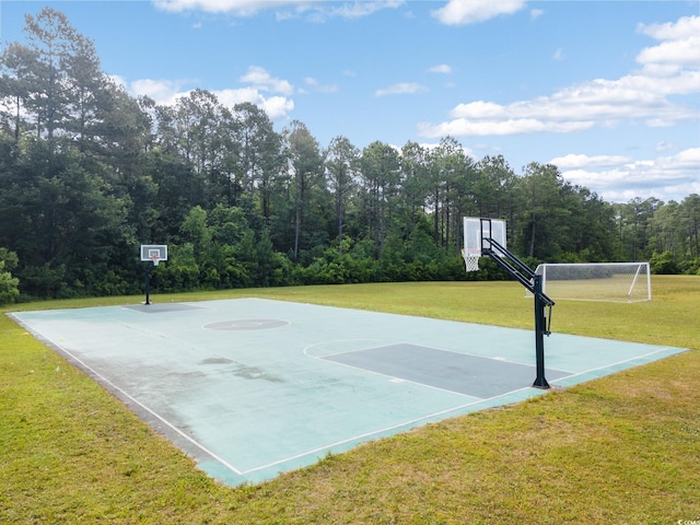 1097 Stoney Falls Blvd, Myrtle Beach, SC 29579 - view of sport court featuring community basketball court and a wooded view