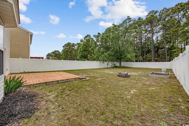 1097 Stoney Falls Blvd, Myrtle Beach, SC 29579 - view of yard featuring an outdoor fire pit and a deck