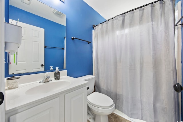 1097 Stoney Falls Blvd, Myrtle Beach, SC 29579 - full bathroom featuring toilet, vanity, tile patterned flooring, and a shower with shower curtain