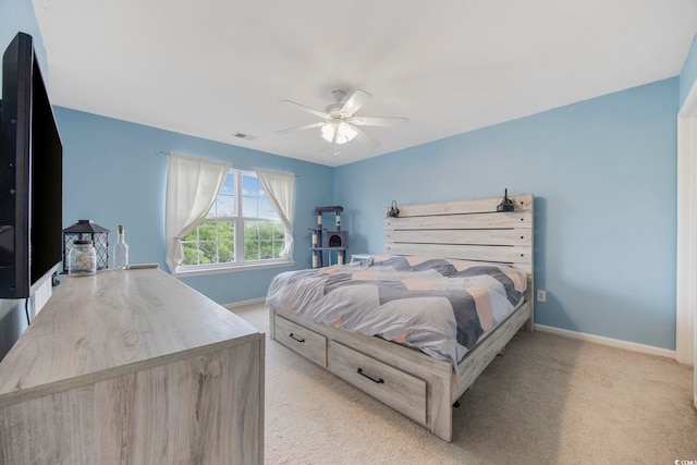 1097 Stoney Falls Blvd, Myrtle Beach, SC 29579 - bedroom with light carpet, baseboards, and a ceiling fan