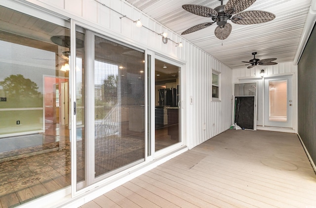128 Causey St, Myrtle Beach, SC 29577 - unfurnished sunroom featuring ceiling fan