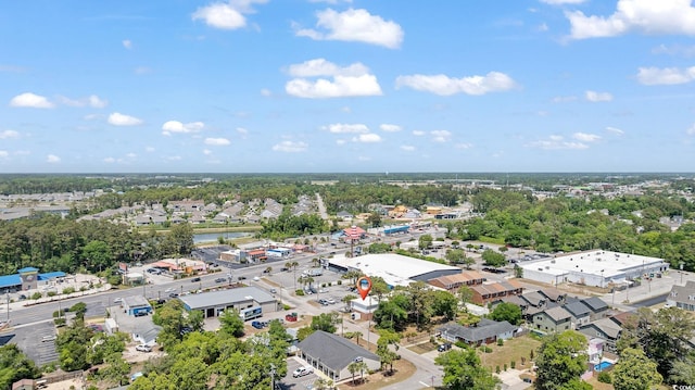 aerial view of a tree filled landscape