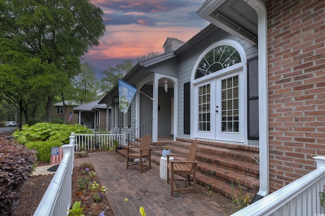 view of patio with french doors