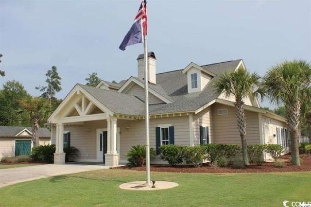 127 Willow Bay Dr, Murrells Inlet, SC 29576 - view of front of property with a chimney and a front lawn