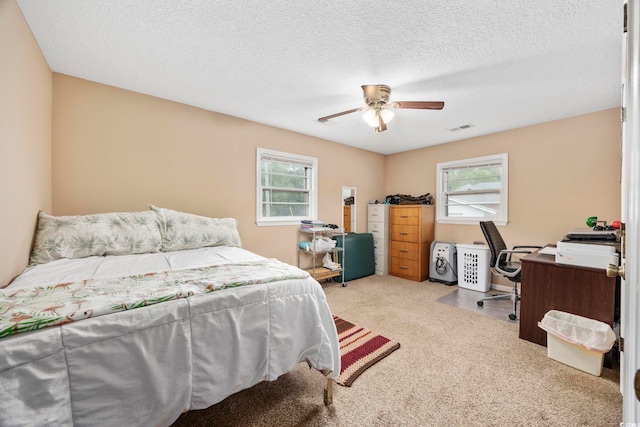 153 Busbee St, Conway, SC 29526 - carpeted bedroom featuring an office area, ceiling fan, and a textured ceiling