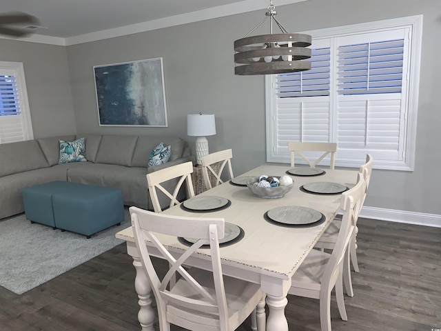 223 S 9th Ave S, North Myrtle Beach, SC 29582 - dining area with dark wood-style flooring and a chandelier