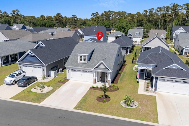 aerial view with a residential view