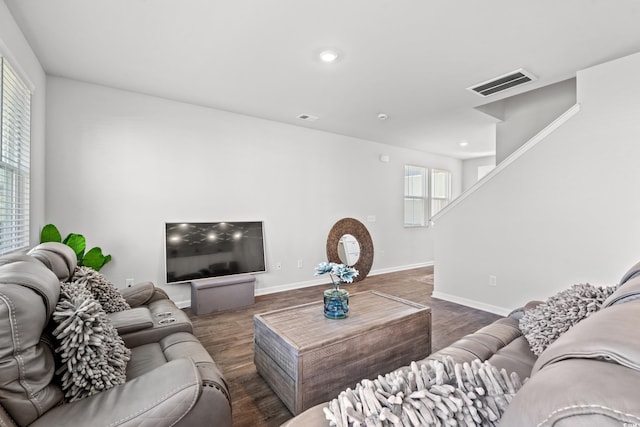 3968 Hibiscus Dr, Little River, SC 29566 - living area featuring wood finished floors, baseboards, and recessed lighting