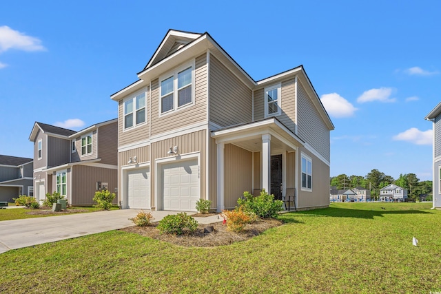 3968 Hibiscus Dr, Little River, SC 29566 - view of front facade with driveway, a garage, and a front lawn