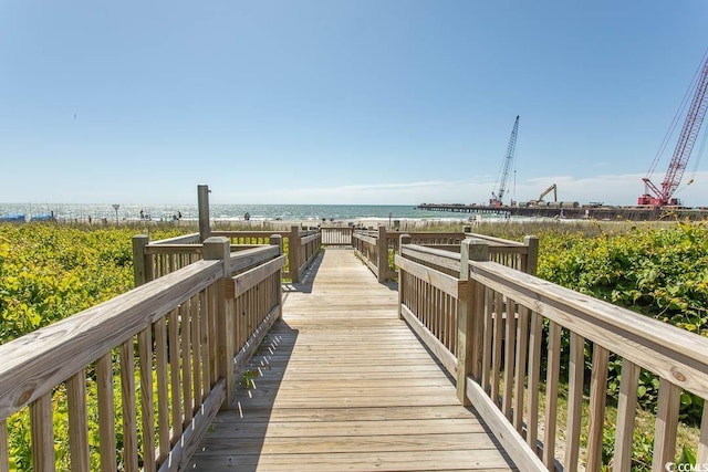 view of property's community with a water view