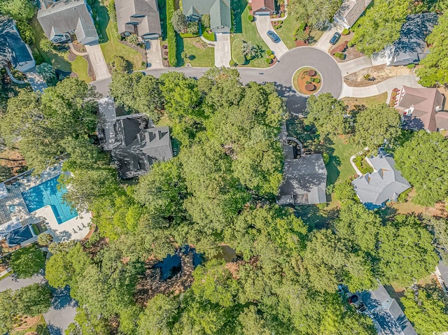 birds eye view of property with a residential view