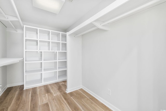 spacious closet with wood finished floors
