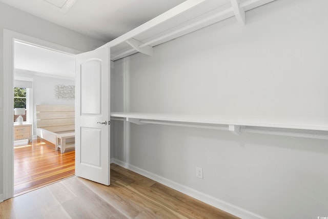 walk in closet featuring light wood-style floors