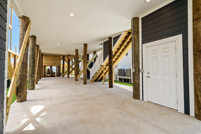 view of patio with stairway