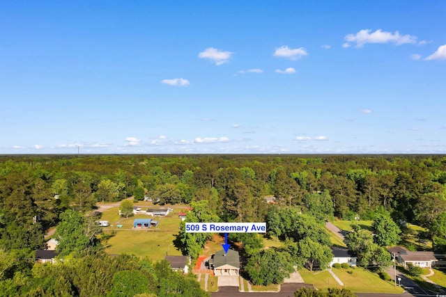 bird's eye view with a forest view