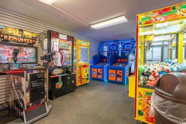 game room with carpet flooring