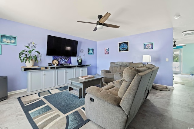 109 Winding Path Dr, Loris, SC 29569 - living area with ceiling fan and baseboards